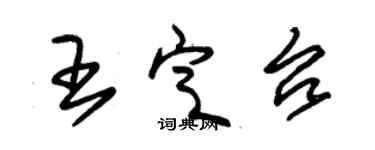 朱錫榮王定台草書個性簽名怎么寫