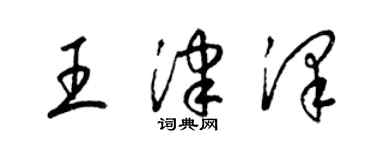 梁錦英王津澤草書個性簽名怎么寫