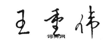 駱恆光王重偉草書個性簽名怎么寫