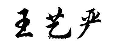 胡問遂王藝嚴行書個性簽名怎么寫