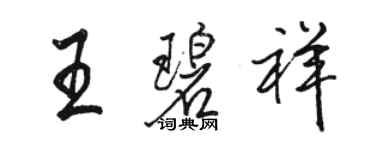 駱恆光王碧祥行書個性簽名怎么寫