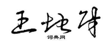 曾慶福王地財草書個性簽名怎么寫