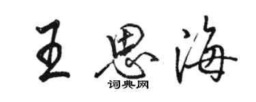 駱恆光王思海行書個性簽名怎么寫