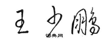 駱恆光王少鵬草書個性簽名怎么寫