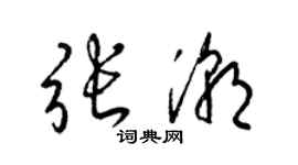 梁錦英張潮草書個性簽名怎么寫