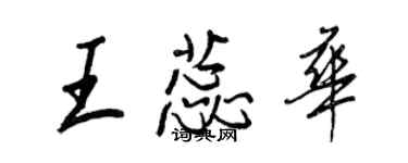 王正良王蕊華行書個性簽名怎么寫