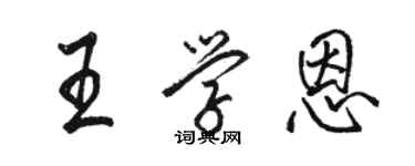 駱恆光王學恩行書個性簽名怎么寫