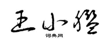 曾慶福王小艦草書個性簽名怎么寫