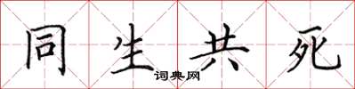 田英章同生共死楷書怎么寫