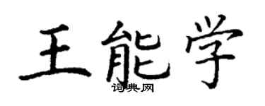 丁謙王能學楷書個性簽名怎么寫