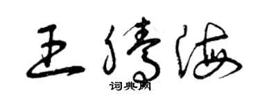 曾慶福王騰海草書個性簽名怎么寫
