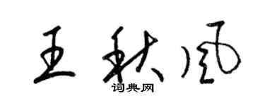 梁錦英王秋風草書個性簽名怎么寫