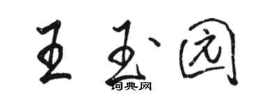 駱恆光王玉園行書個性簽名怎么寫