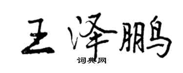 曾慶福王澤鵬行書個性簽名怎么寫