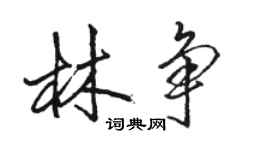 駱恆光林爭行書個性簽名怎么寫