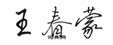 駱恆光王春蒙行書個性簽名怎么寫