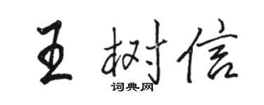 駱恆光王樹信行書個性簽名怎么寫