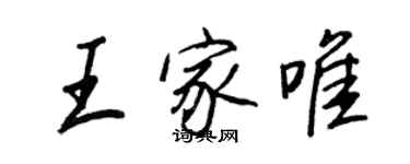 王正良王家唯行書個性簽名怎么寫