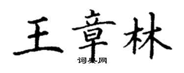 丁謙王章林楷書個性簽名怎么寫