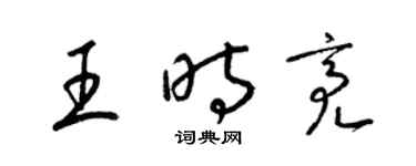 梁錦英王時亮草書個性簽名怎么寫