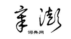 曾慶福章澎草書個性簽名怎么寫