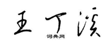 梁錦英王丁溪草書個性簽名怎么寫