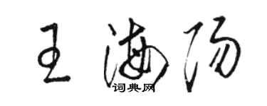 駱恆光王海陽草書個性簽名怎么寫