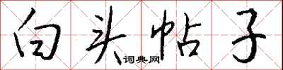 錢沛雲白頭帖子行書怎么寫