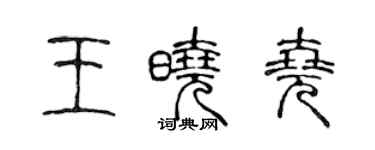 陳聲遠王曉堯篆書個性簽名怎么寫