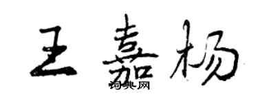 曾慶福王嘉楊行書個性簽名怎么寫