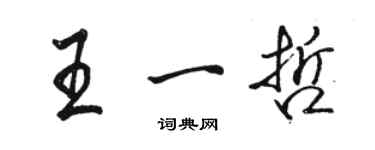 駱恆光王一哲行書個性簽名怎么寫