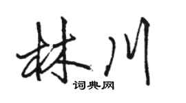 駱恆光林川行書個性簽名怎么寫