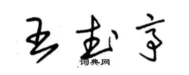 朱錫榮王武亭草書個性簽名怎么寫