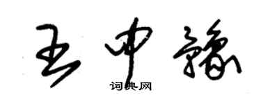 朱錫榮王中豫草書個性簽名怎么寫