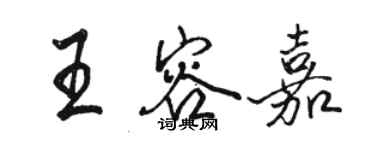 駱恆光王容嘉行書個性簽名怎么寫