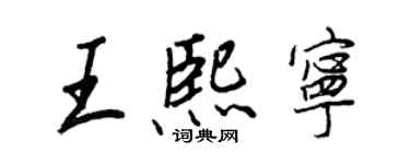 王正良王熙寧行書個性簽名怎么寫