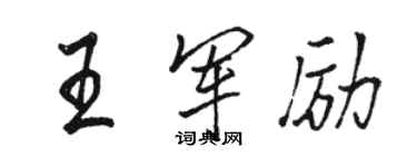 駱恆光王軍勵行書個性簽名怎么寫