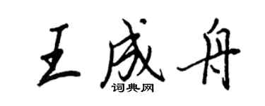 王正良王成舟行書個性簽名怎么寫