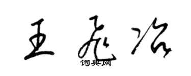 梁錦英王飛冶草書個性簽名怎么寫