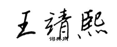 王正良王靖熙行書個性簽名怎么寫