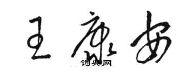 駱恆光王康安草書個性簽名怎么寫