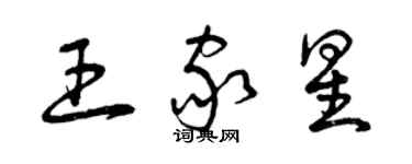 曾慶福王家星草書個性簽名怎么寫