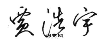 駱恆光賈浩宇草書個性簽名怎么寫