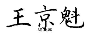 丁謙王京魁楷書個性簽名怎么寫