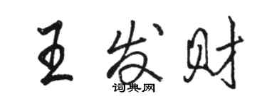 駱恆光王發財行書個性簽名怎么寫