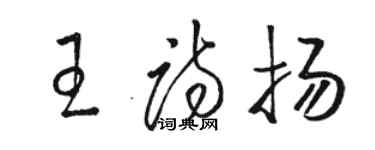 駱恆光王詩揚草書個性簽名怎么寫