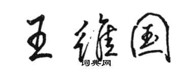駱恆光王維國行書個性簽名怎么寫