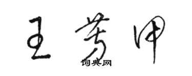 駱恆光王芳甲草書個性簽名怎么寫