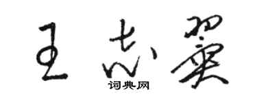 駱恆光王志翼草書個性簽名怎么寫