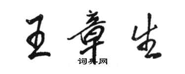 駱恆光王章生行書個性簽名怎么寫